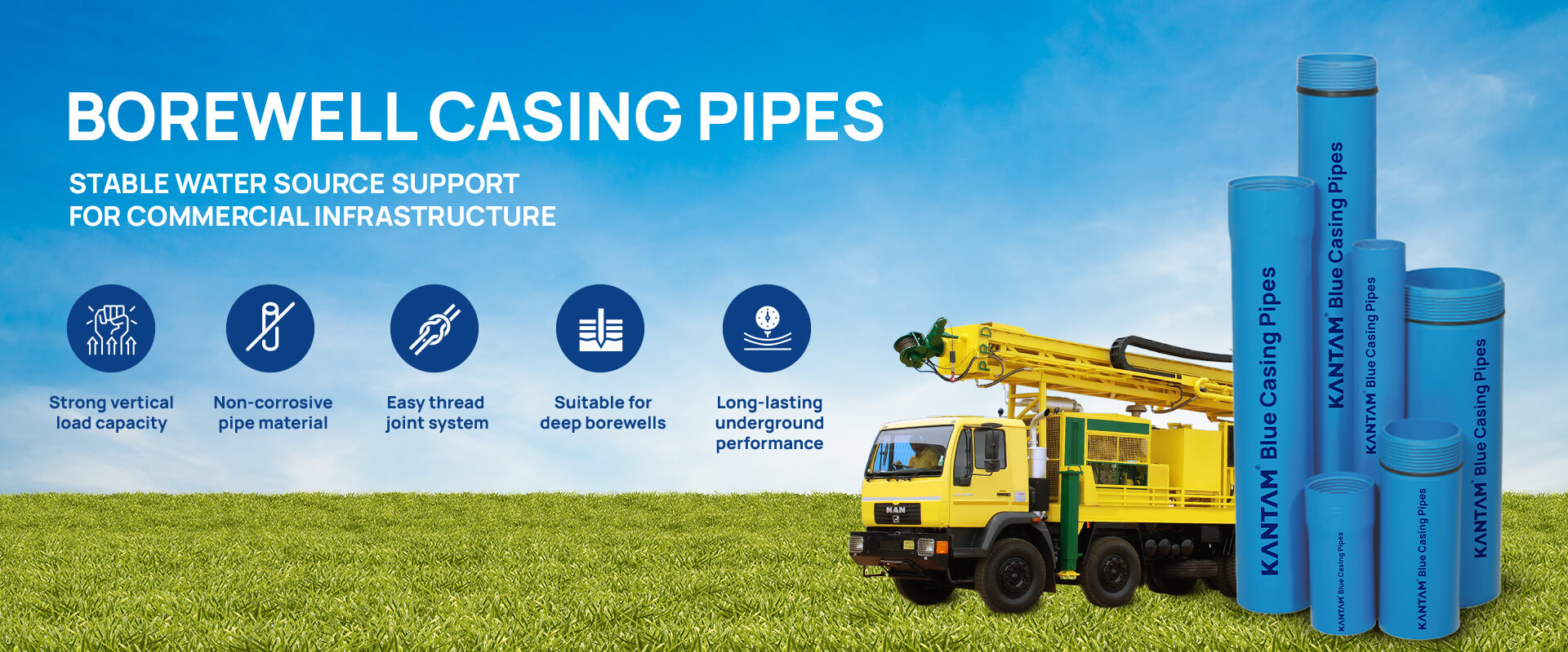 Blue Casing Pipe Borewell